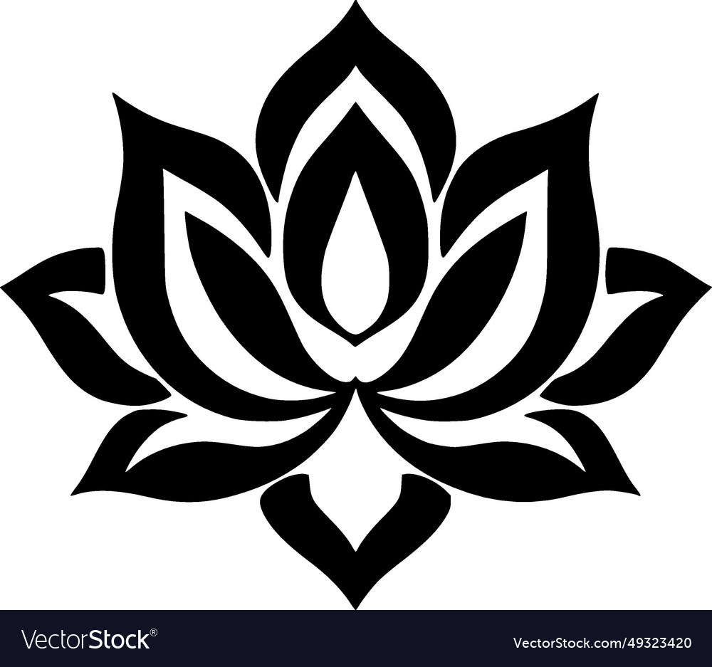 Flower - black and white Royalty Free Vector Image