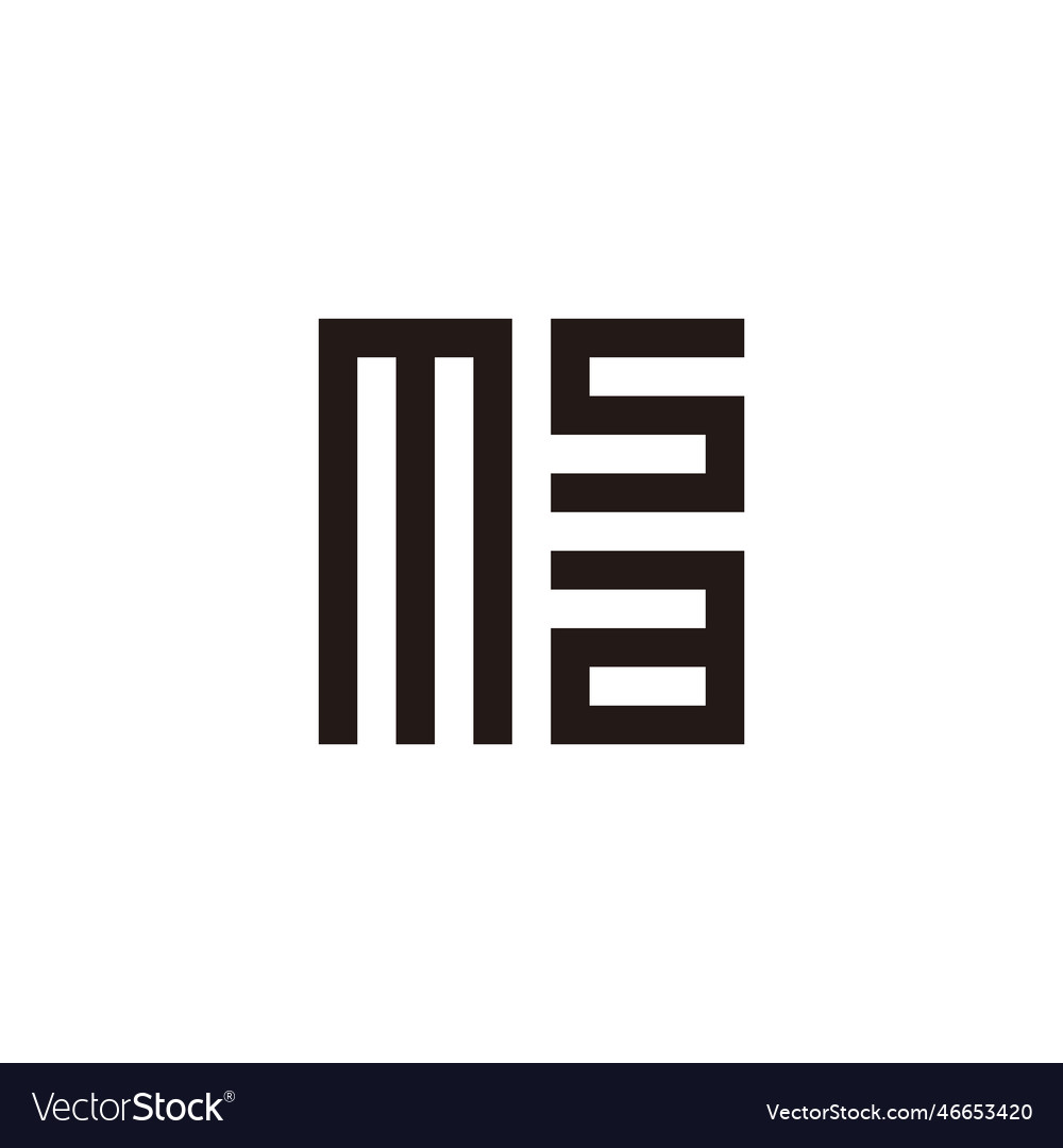 Letter m s and a square geometric symbol simple