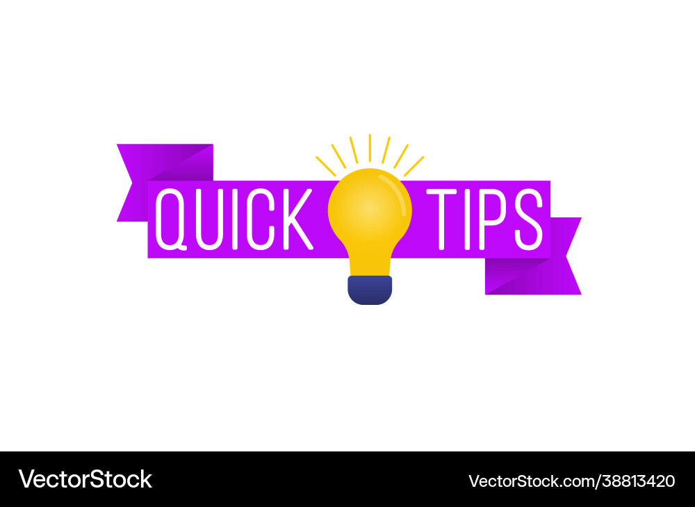 Quick tips letterings set emblems and banners Vector Image