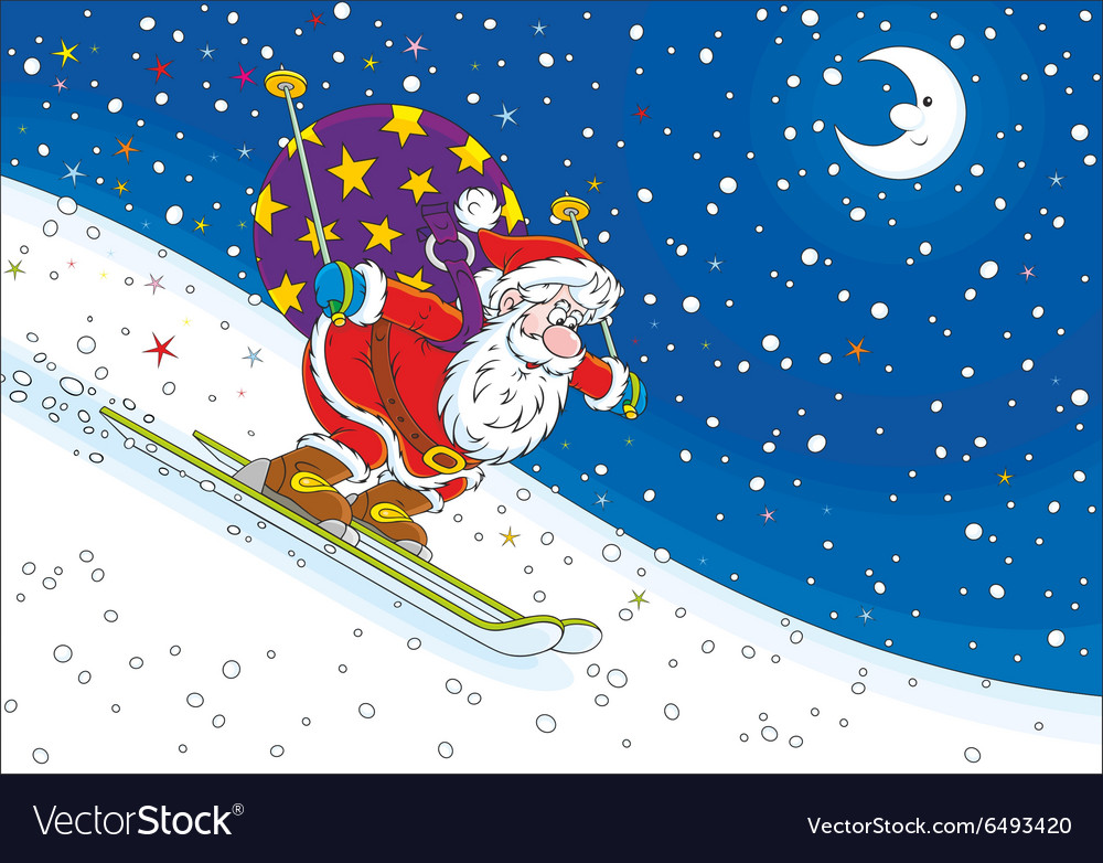 Santa claus skier