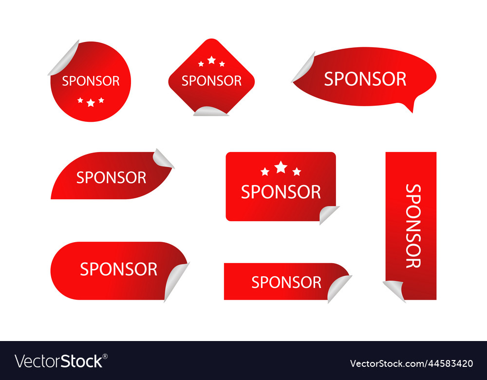 Set red sponsor stickers