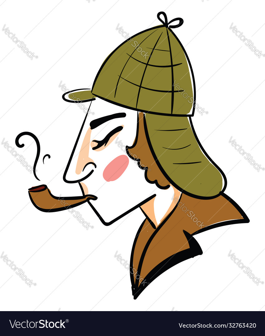 Sherlock Holmes On White Background Royalty Free Vector