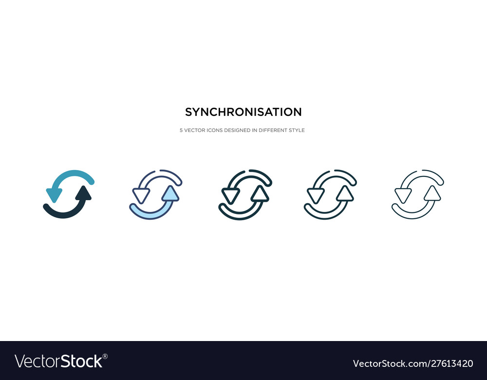 Synchronisation icon in different style two Vector Image