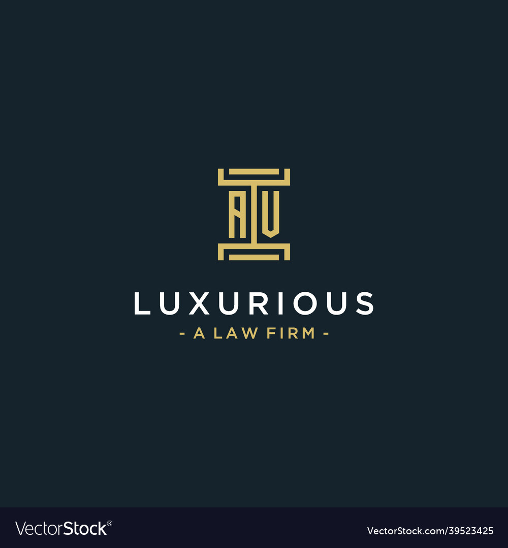 Av initial logo monogram design for legal lawyer