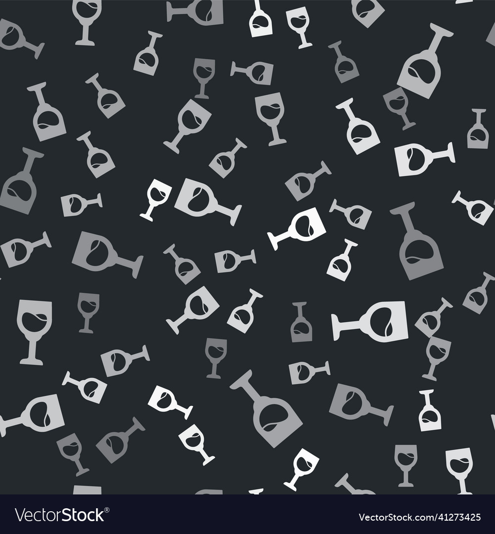 Grey wine glass icon isolated seamless pattern