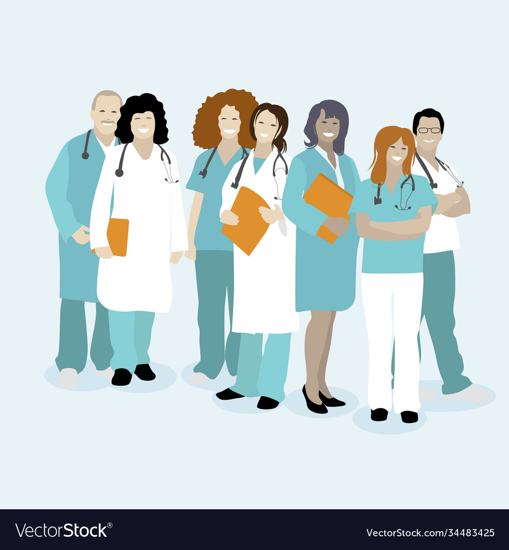 Doctors Team. Medical Staff People Doctor Nurse Surgeon