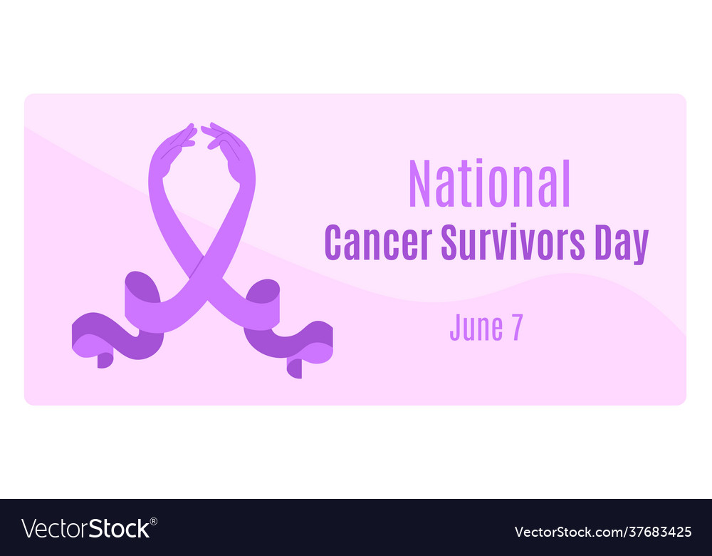 National Cancer Survivors Day Lavender Ribbon Vector Image