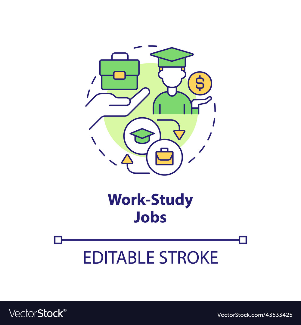 Work study jobs concept icon Royalty Free Vector Image
