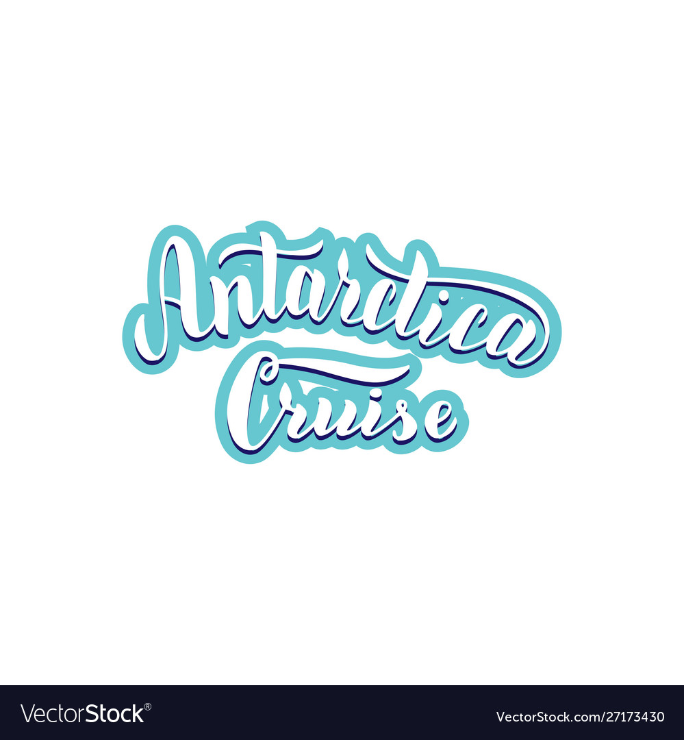 Antarctica cruise tour logo trendy lettering text