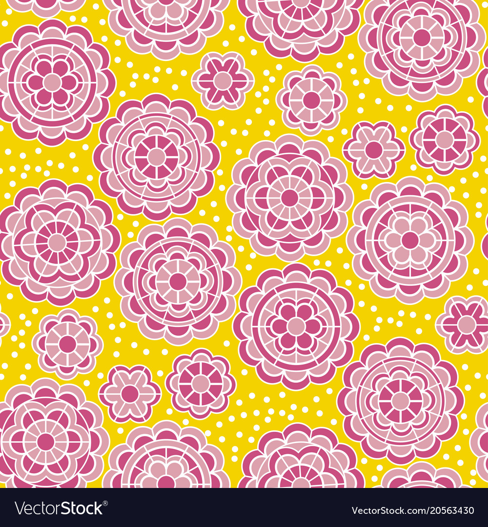 Cute geometric round folk flower Royalty Free Vector Image