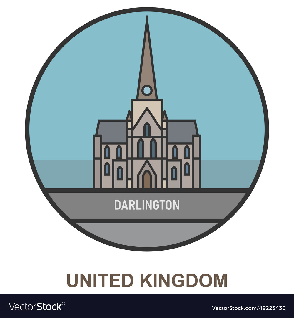 Darlington cities and towns in united kingdom Vector Image