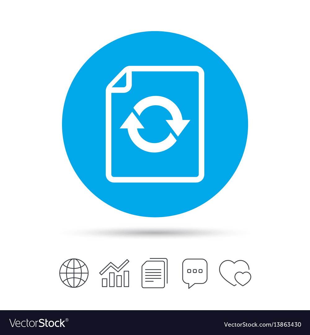 File document refresh icon reload doc symbol Vector Image