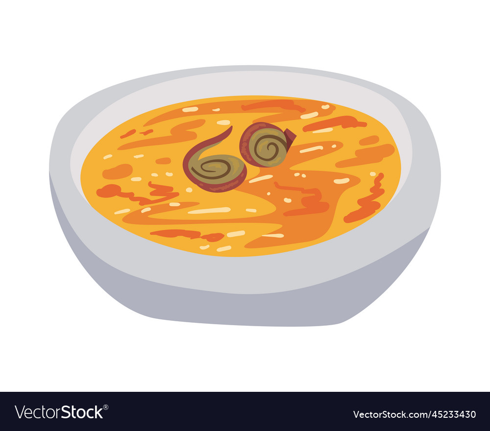 Flat korean hobakjuk dish Royalty Free Vector Image