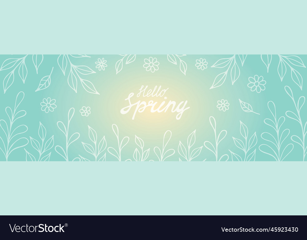 Hello spring horizontal banner template Royalty Free Vector
