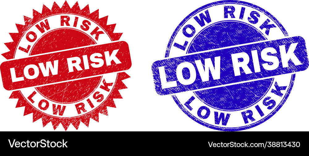 Low risk round and rosette seals with distress Vector Image