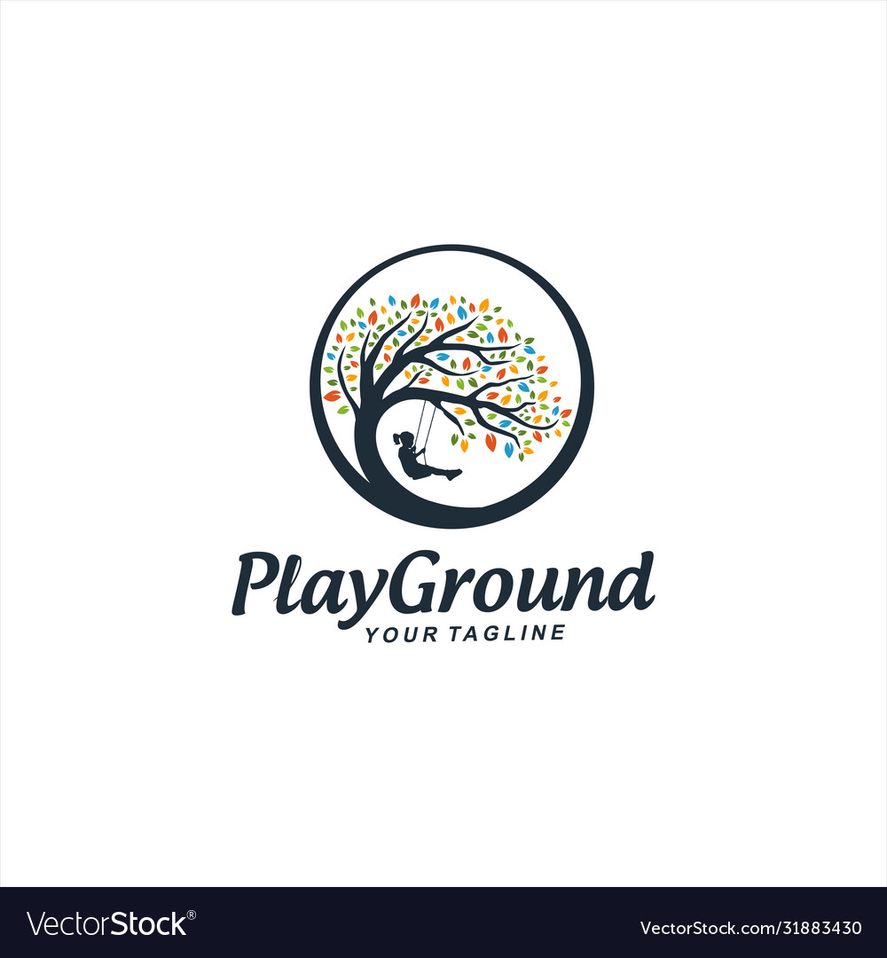 Play ground logo design template Royalty Free Vector Image