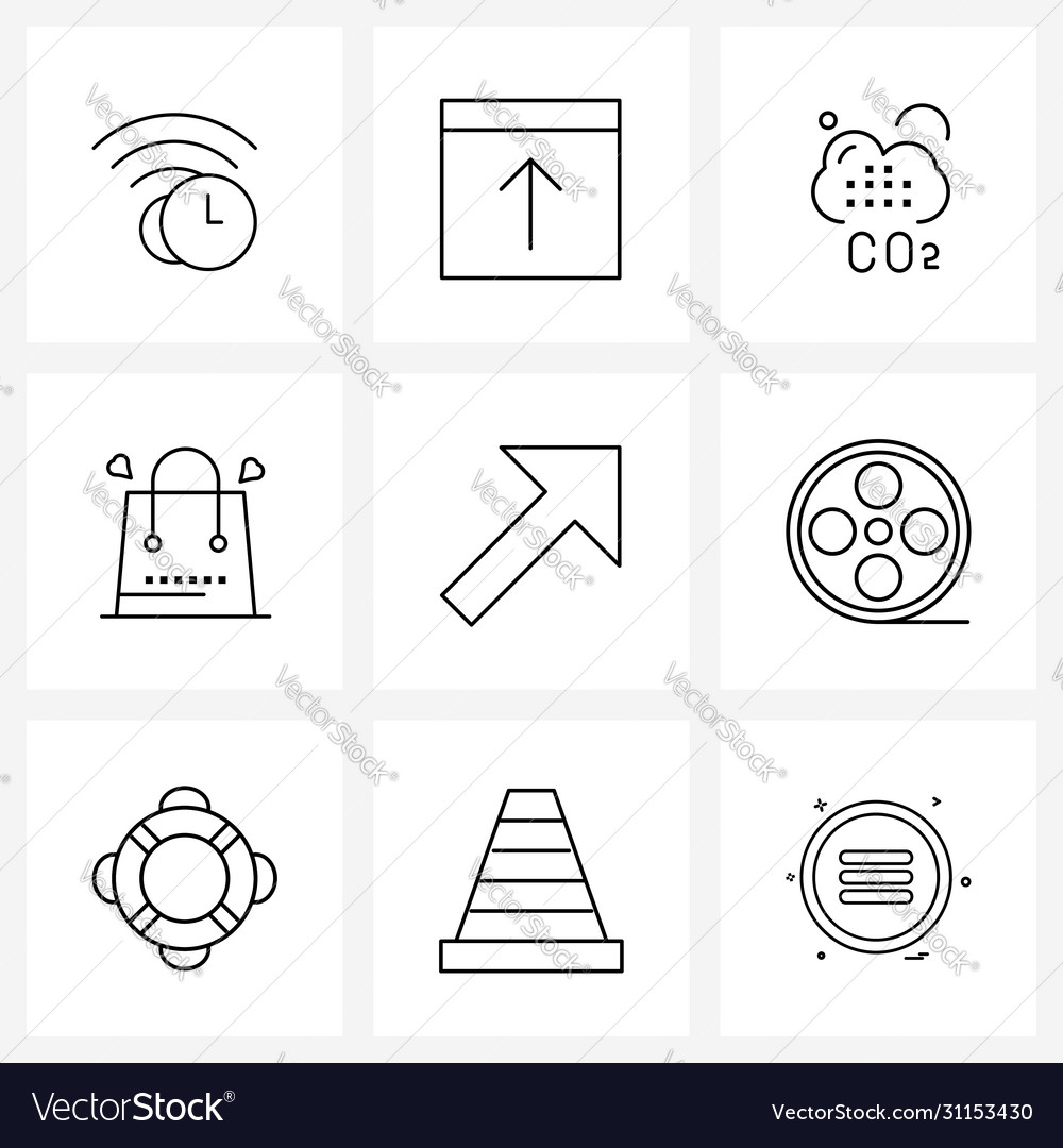 Set 9 line icon signs and symbols love