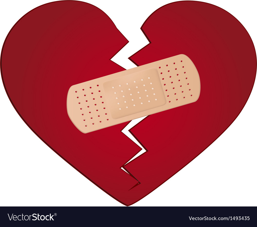 Fix a broken heart concept Royalty Free Vector Image