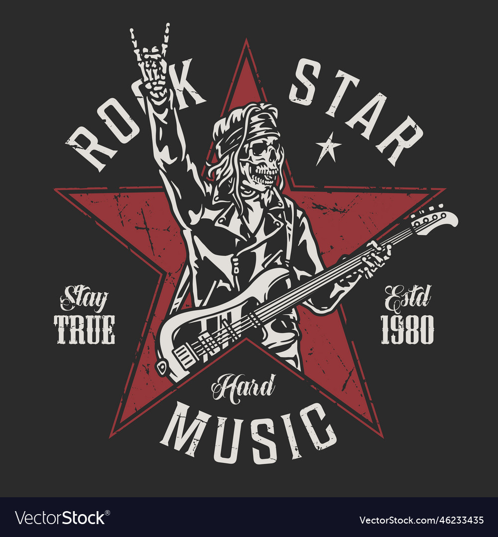 Rock star music colorful flyer Royalty Free Vector Image