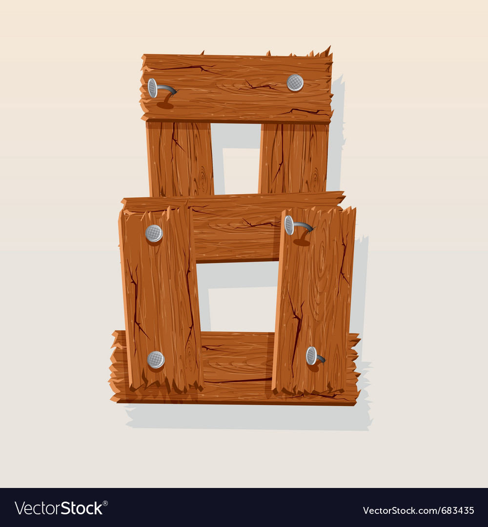 Wooden type 8 Royalty Free Vector Image - VectorStock