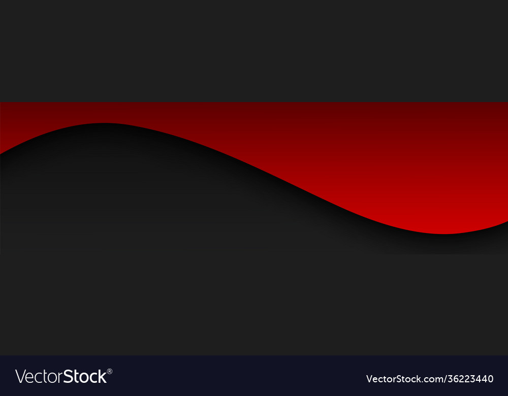 Abstract black and red wave banner header Vector Image
