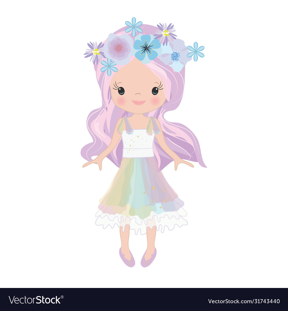 Beautiful cute little girl Royalty Free Vector Image