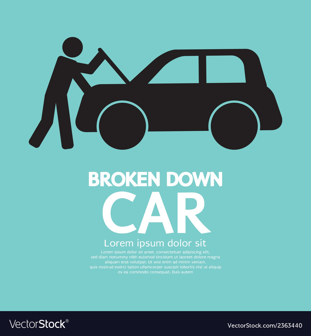 broken-down-car-royalty-free-vector-image-vectorstock