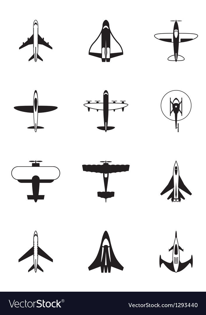 Different aircrafts Royalty Free Vector Image - VectorStock