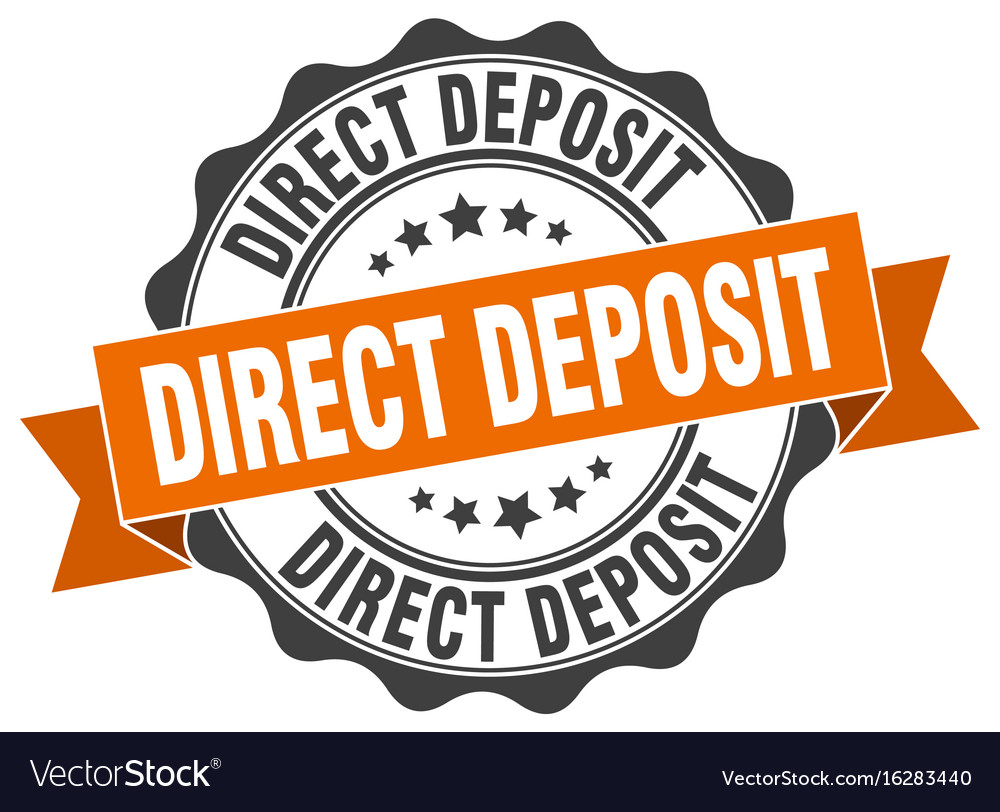 Direct deposit stamp sign seal Royalty Free Vector Image