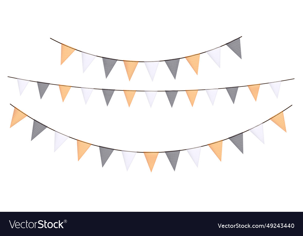 Halloween colorful bunting garlands with flags Vector Image