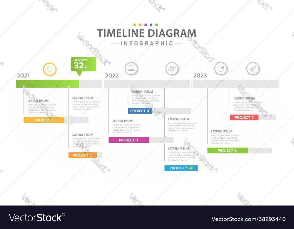 Infographic timeline 3 years calendar gantt chart Vector Image