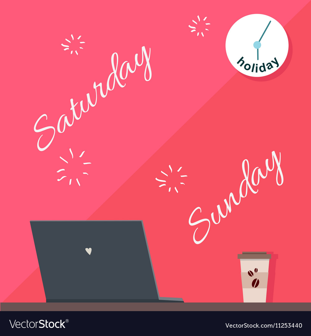 Saturday And Sunday Holiday Official Day Off Vector Image