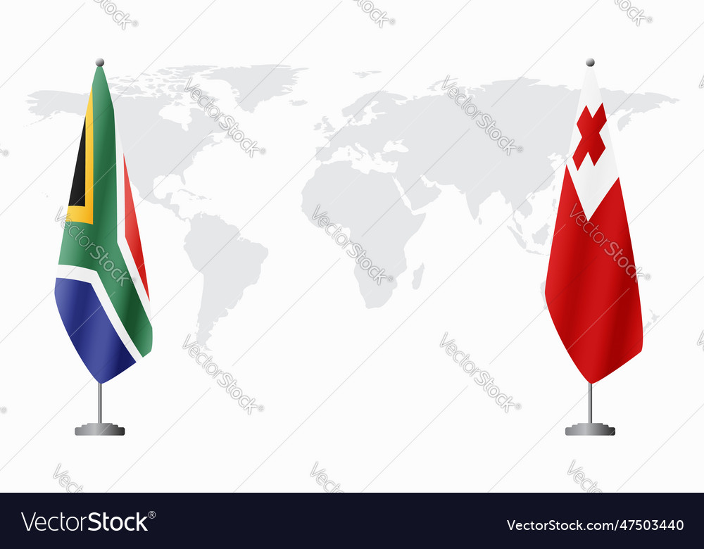 South africa and tonga flags for official meeting