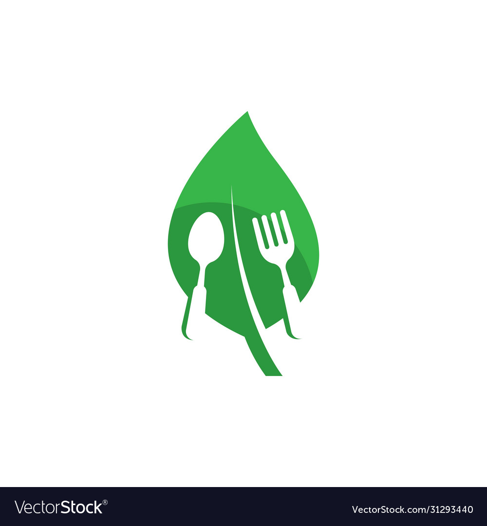 Vegetarian food logo template Royalty Free Vector Image