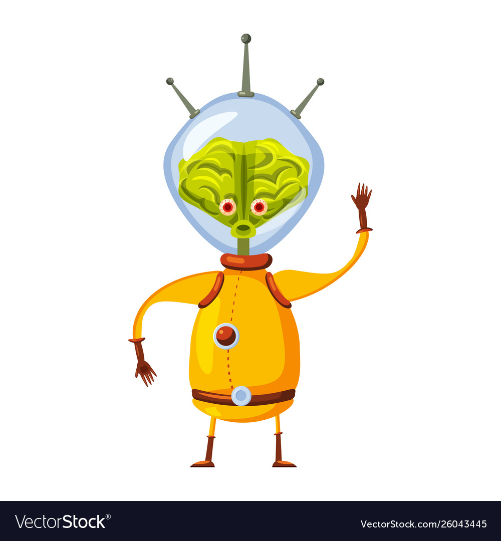 Alien in a space suit fantastic funny humanoid