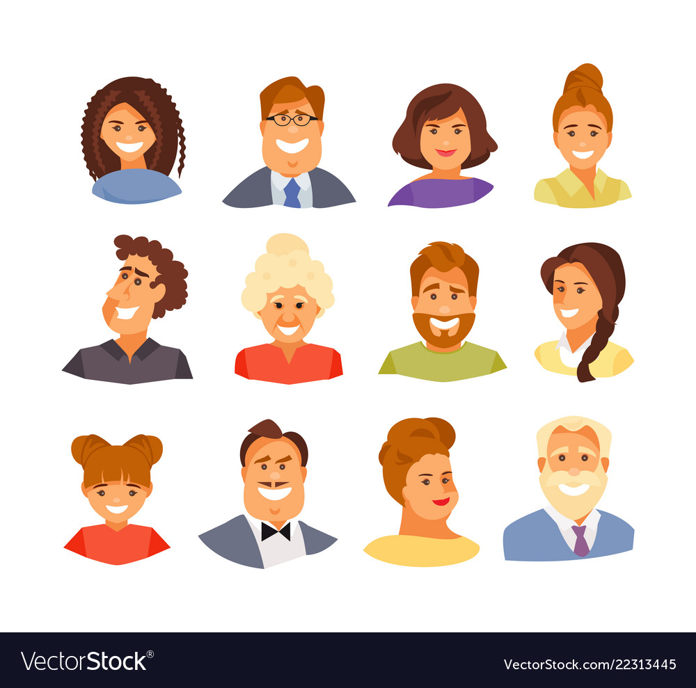 Avatars set Royalty Free Vector Image - VectorStock