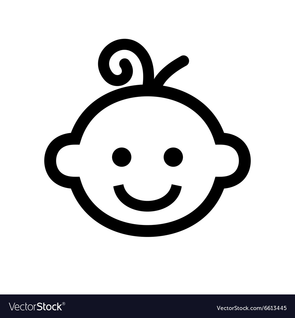 Boy baby face icon logo Royalty Free Vector Image