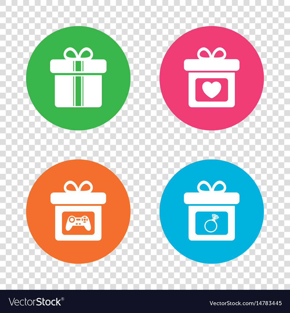 Gift box sign icon present symbol