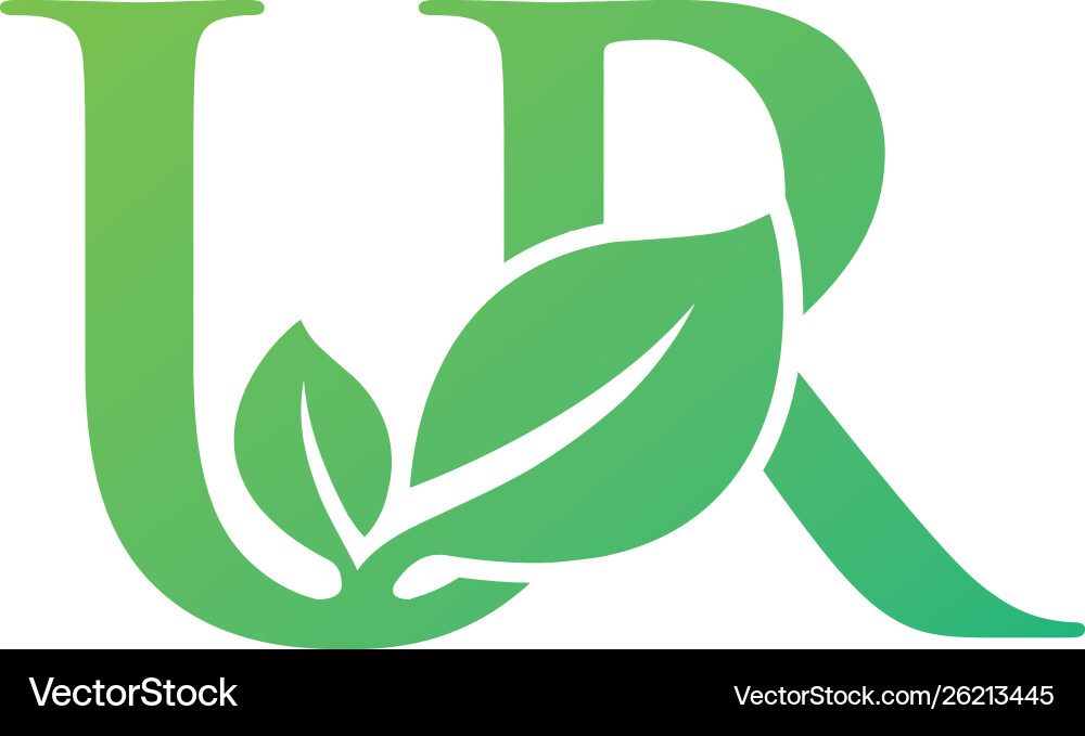 Initial leaf logo template Royalty Free Vector Image
