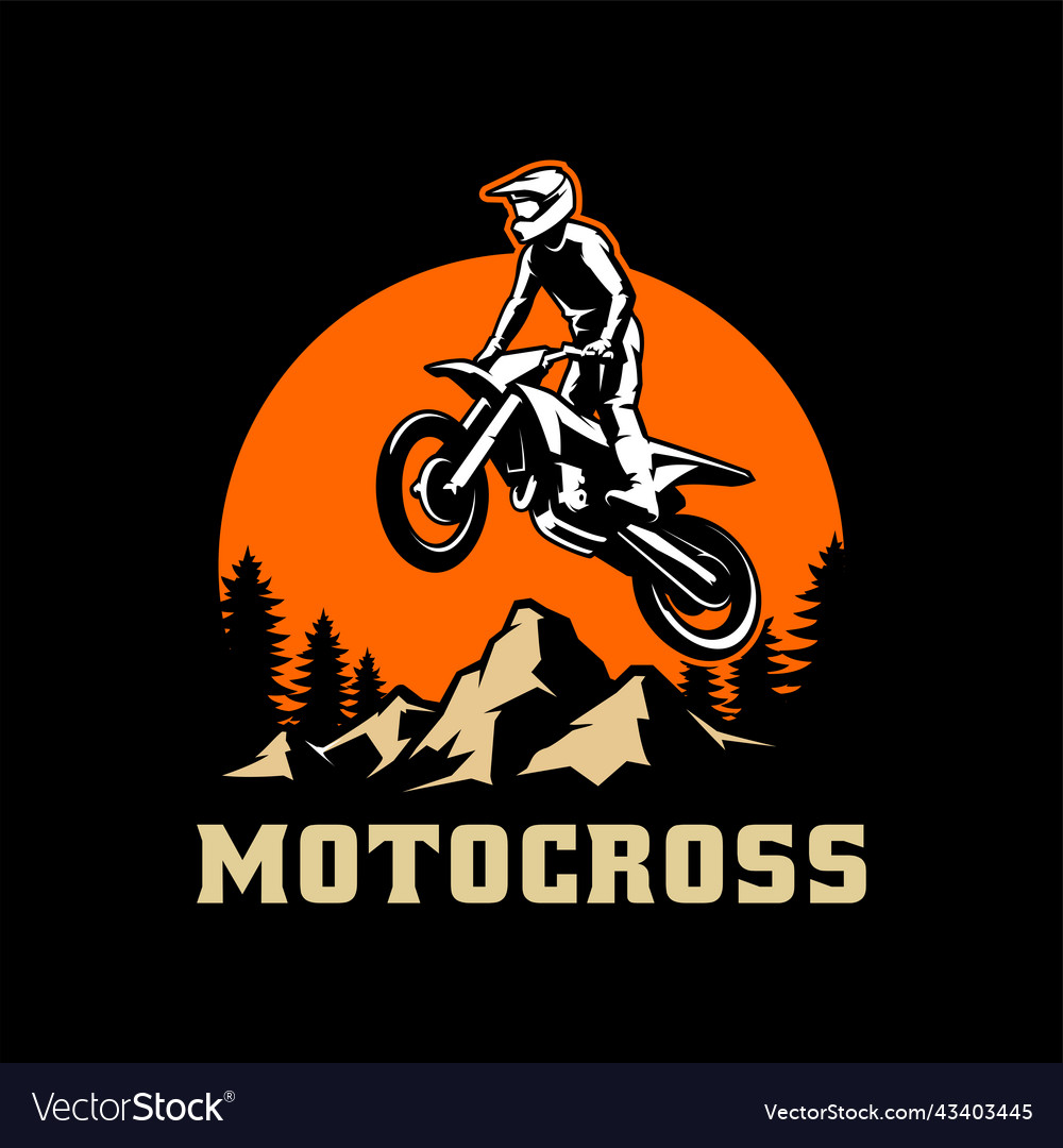 Premium Vector, Motocross illustration designs on solid color