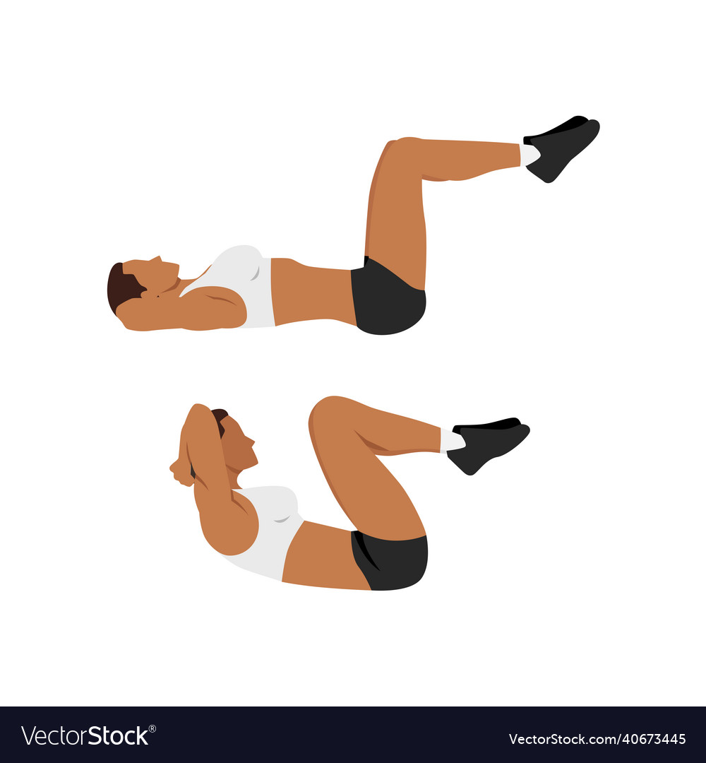 Woman doing double crunches exercise flat Vector Image