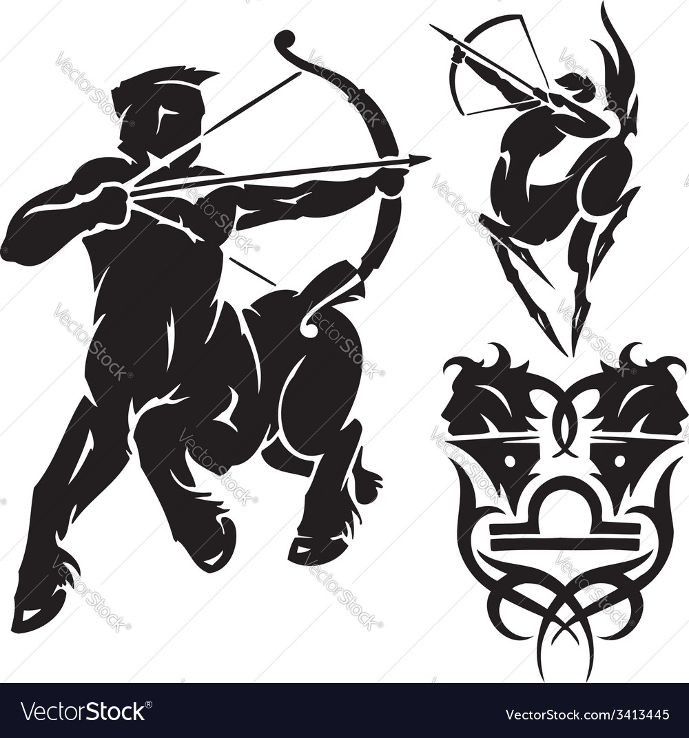 Zodiac Signs - Sagittarius Set Royalty Free Vector Image