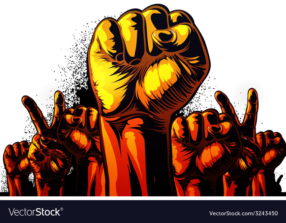 Fist in the air Royalty Free Vector Image VectorStock