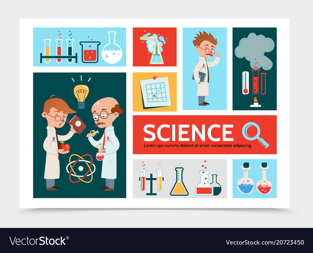 Flat scientific research infographic concept Vector Image