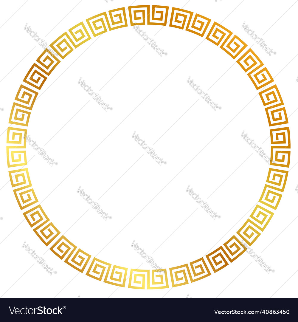 Golden circle frame for certificate placard go xi Vector Image