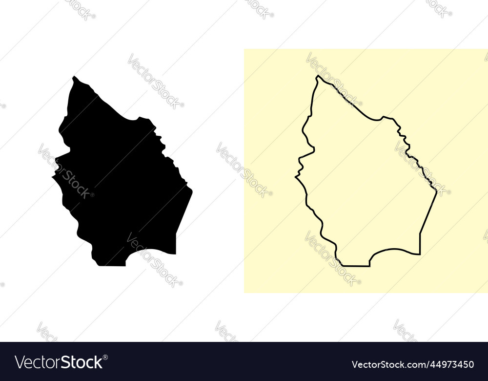 Maysan map iraq asia filled and outline Royalty Free Vector