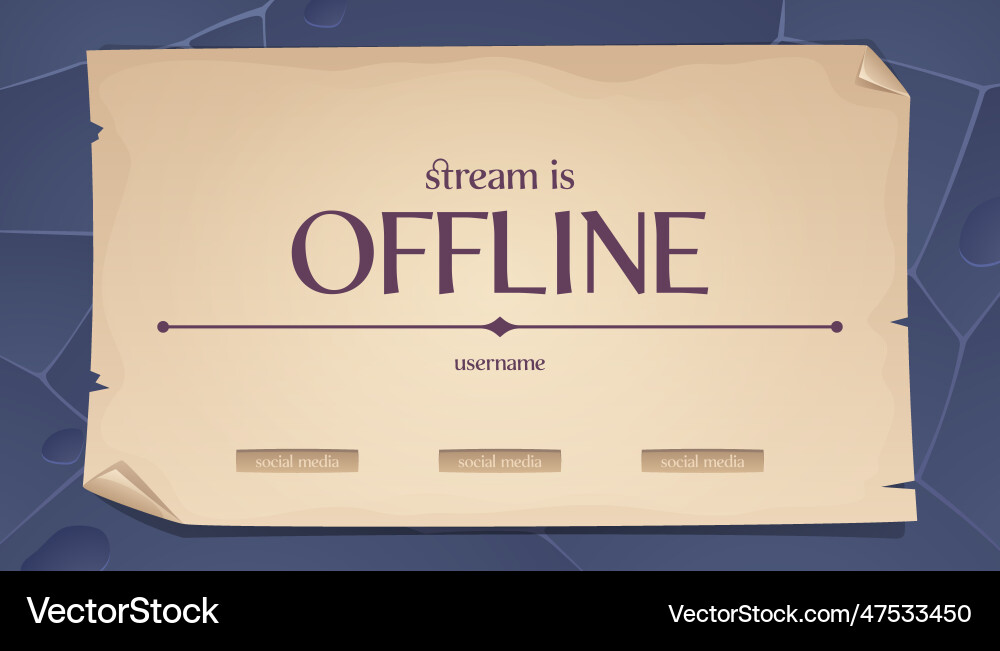 Offline stream paper sheet banner design Vector Image