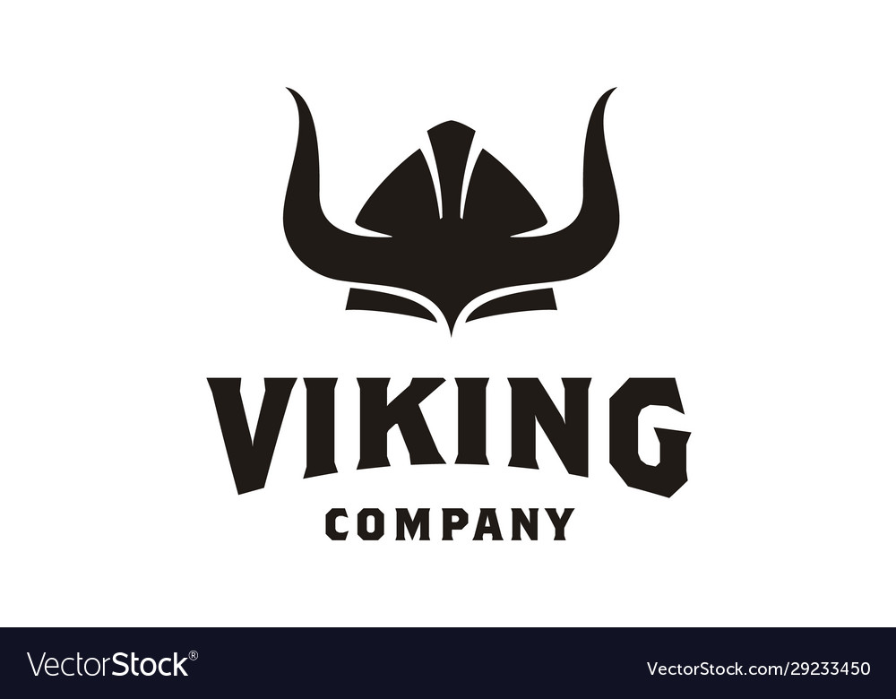 Viking knight warrior armor horns helmet logo vector image Viking knight warrior armor horns helmet logo