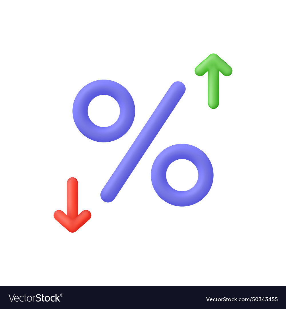 3d percentage and arrows