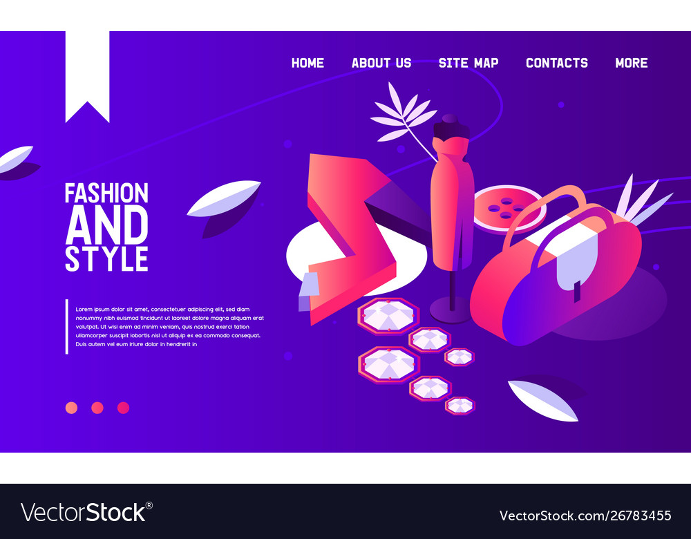 Concept Landing Page With Isometric Woman Fashion Vector Image